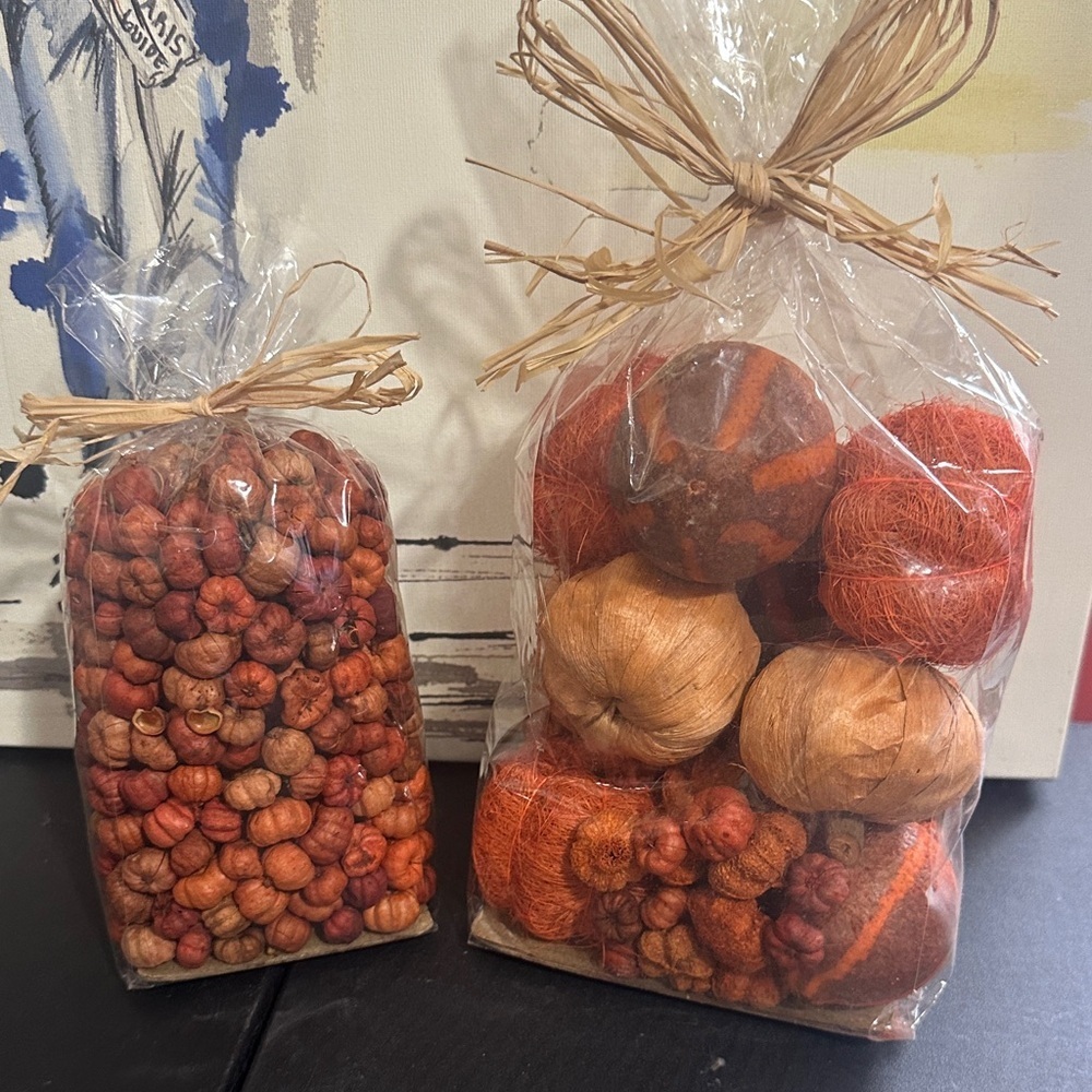 Kirklands pumpkin filler set of 2 bags — one mini bag and one large bag